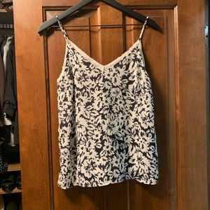 Black and white floral tank